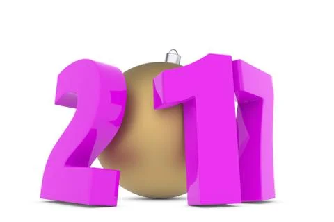 New 2017 year plastic figures with gold decoration ball Stock Illustration