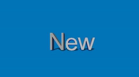 "New" in 3D Letters Animation  (2 Versions) Video stock 21362567