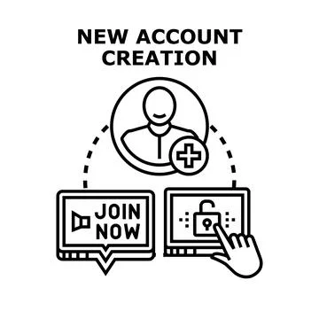 New account creation process on a digital platform イラスト素材