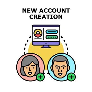 New account creation process online user registration Stock Illustration