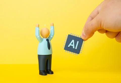A new AI model for business debugging and automation. Business technology upg Stock Photos