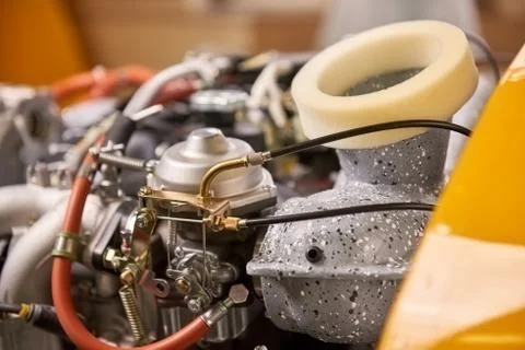 New aircraft engine close up. Foto stock