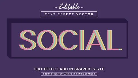 New amazing cool text effect style vector fully editable Stock Illustration