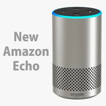 New Amazon Echo 2018 Silver Finish 3D Model