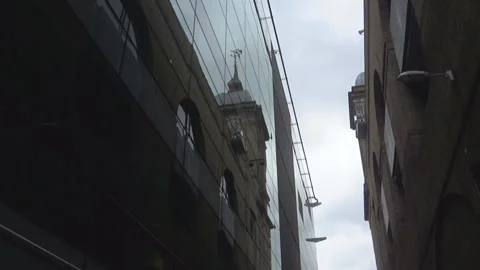 New and old building Stock Footage 86898390