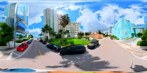 New and old construction Edgewater Miami 8k 60fps 360 equirectangular video Видео 347029383