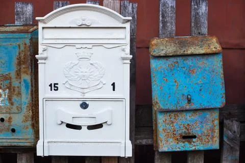 New and old mailboxes Stock Photos