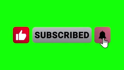 New Animate Subscribe Like Notification Button Green Screen Video stock 302941702