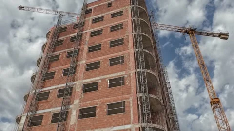 New Apartment Building Under Construction 스톡 동영상 250457778