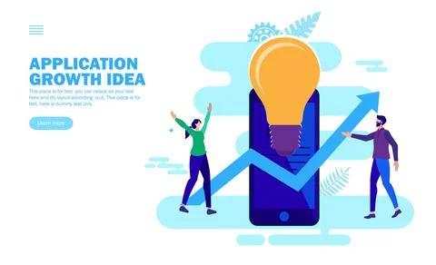 New app, application growth idea Illustrazione stock