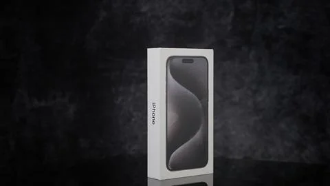 New Apple iPhone 14 Pro Max in a Box on Dark Background - FRANKFURT, GERMANY - Stock Photos