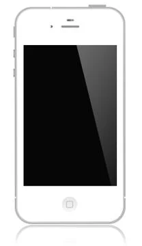 New Apple white iPhone 4 on white background. Illustrazione stock
