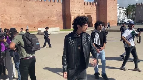 New arrests on the second day of protests by young people in Morocco, Rabat, MA  Stock Footage 317961474