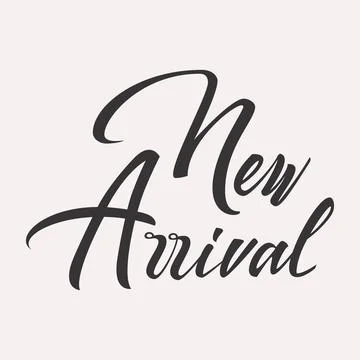 New Arrival Lettering vector card Stock Illustration