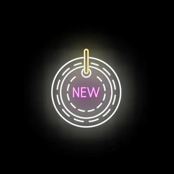 New arrival product label glowing neon sign Stock Illustration