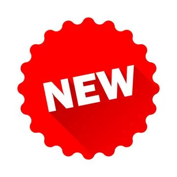 New arrival sticker icon in flat style. Promotion label vector illustration.. Stock Illustration