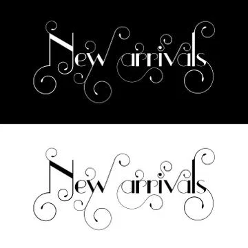 New arrival typography label design Stock Illustration
