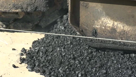 New asphalt is being placed Stock Footage 236343124