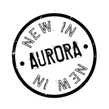 New In Aurora rubber stamp Stock Illustration