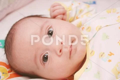 A new baby looking at camera. Stock Photos