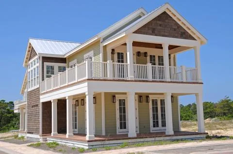 New Beach House in Construction Stock Photos