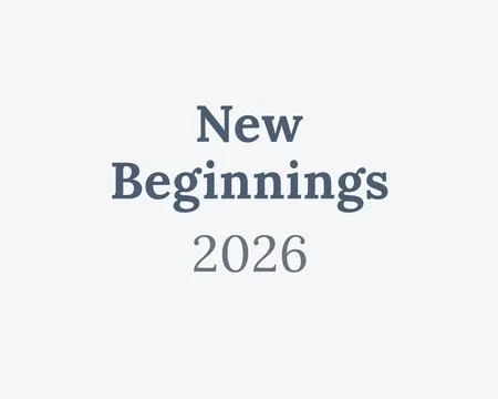 New beginnings 2026 minimal text background Stock Illustration