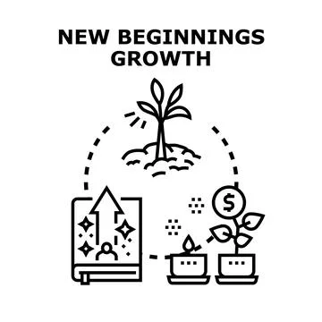 New beginnings growth development learning illustration Stock Illustration
