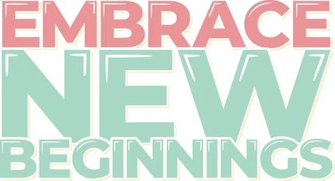 New Beginnings Lettering Vector Design Stock-Illustration