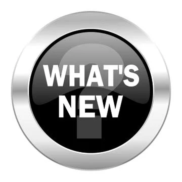 New black circle glossy chrome icon isolated. Stock Illustration