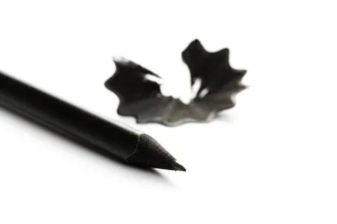 New Black graphite pencil triangular shape isolated.on white background Stock Photos