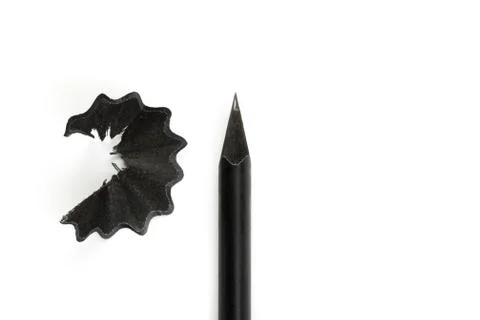 New Black graphite pencil triangular shape isolated.on white background Foto stock