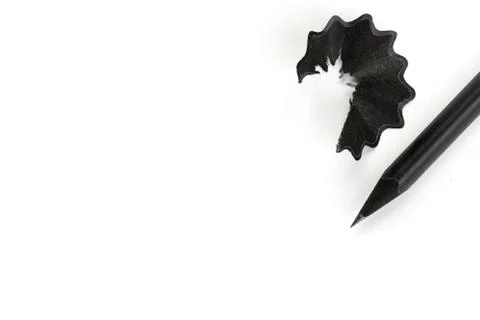 New Black graphite pencil triangular shape isolated.on white background Stock Photos