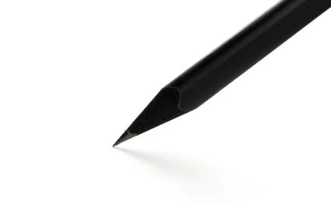 New Black graphite pencil triangular shape isolated.on white background Stock Photos