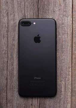 New black iPhone 7 Plus. Stock Photos