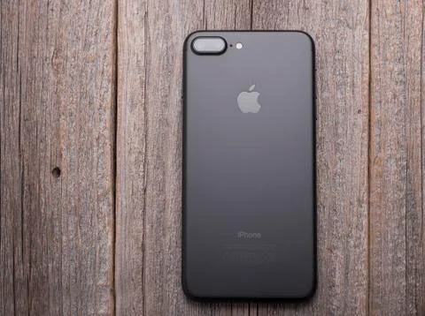 New black iPhone 7 Plus. Stock Photos