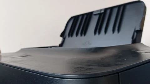 A new black printer for printing paper Stock Footage 146247821