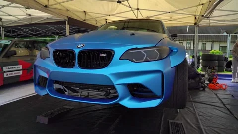 New BMW M2 For Drift. Standing on a jack. 스톡 동영상 201509260