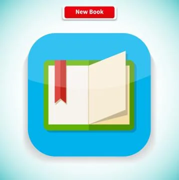 New Book App Icon Flat Style Design Stock-Illustration