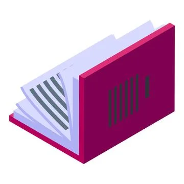 New book icon isometric vector. Library school Stock Illustration