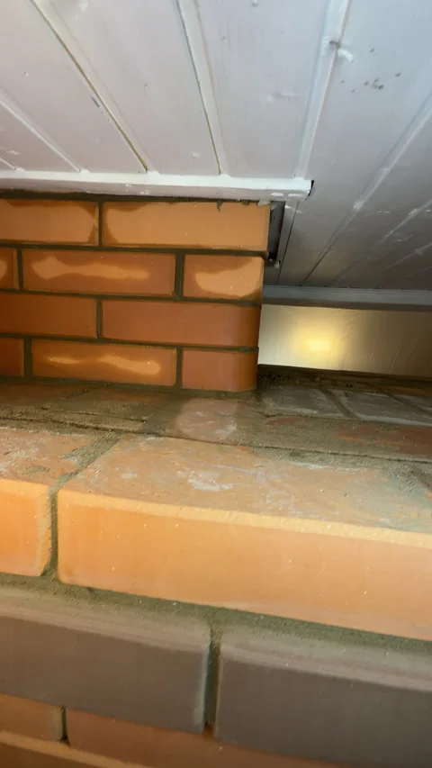 New brick heating stove. Overview of the heating stove's design elements. F.. Stock Footage 329251255