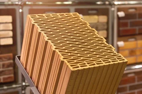New brick on the store close-up Stock Photos