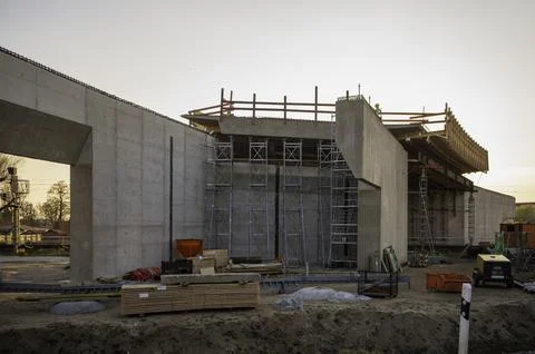 A new bridge is being built Stock Photos