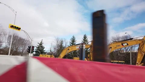 New bridge construction in le Bizard, Quebec Stock Footage 229953418