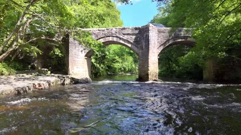 New Bridge on Dartmoor over river Video stock 336719976