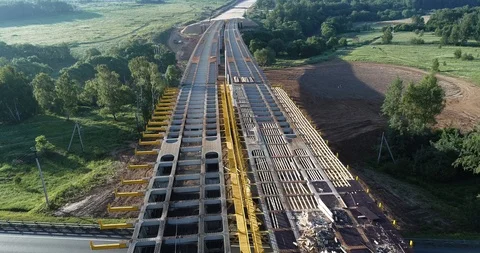 New Bridge over Mocha river, Moscow region, Podolsk region, Russia Stock Footage 109249700