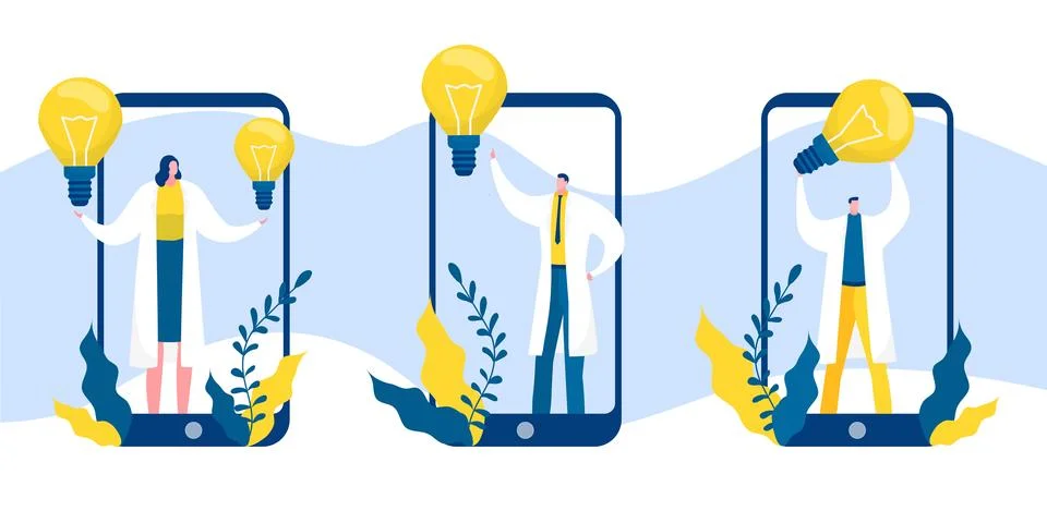 New bright idea, discovery, success solution, innovation. Lightbulb as Stock Illustration