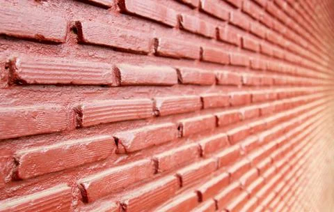 New brown brick wall. Stock Photos