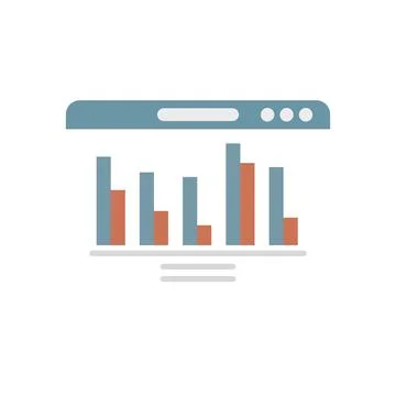 New browser icon flat vector. Internet computer Stock Illustration