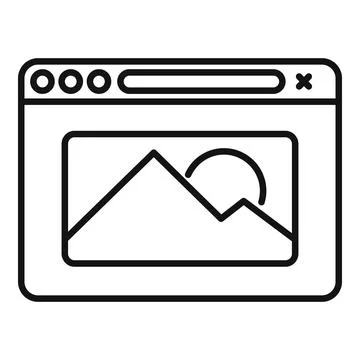 New browser icon outline vector. Internet computer Stock Illustration