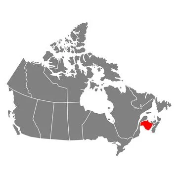 New Brunswick of Canada map shape, travel web flat concept icon vector illust Ilustración de archivo